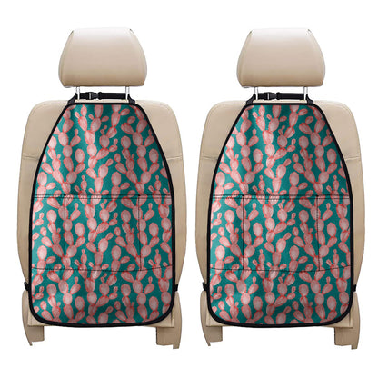 Pink Cactus Pattern Print Car Seat Organizers