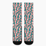 Pink Cactus Pattern Print Crew Socks