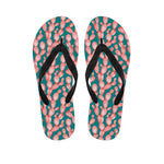 Pink Cactus Pattern Print Flip Flops