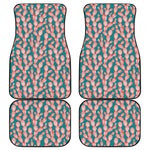 Pink Cactus Pattern Print Front and Back Car Floor Mats
