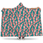 Pink Cactus Pattern Print Hooded Blanket