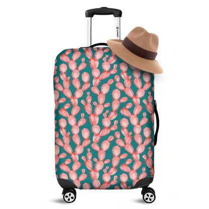 Pink Cactus Pattern Print Luggage Cover