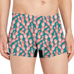 Pink Cactus Pattern Print Men's Boxer Briefs