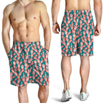 Pink Cactus Pattern Print Men's Shorts