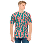 Pink Cactus Pattern Print Men's T-Shirt