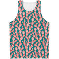 Pink Cactus Pattern Print Men's Tank Top