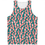 Pink Cactus Pattern Print Men's Tank Top