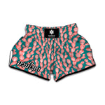 Pink Cactus Pattern Print Muay Thai Boxing Shorts