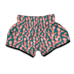 Pink Cactus Pattern Print Muay Thai Boxing Shorts