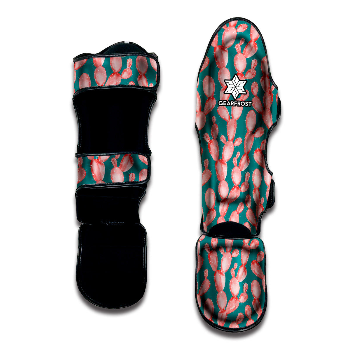 Pink Cactus Pattern Print Muay Thai Shin Guard