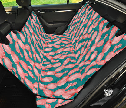 Pink Cactus Pattern Print Pet Car Back Seat Cover
