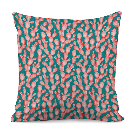 Pink Cactus Pattern Print Pillow Cover