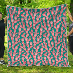 Pink Cactus Pattern Print Quilt