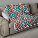 Pink Cactus Pattern Print Quilt