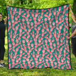Pink Cactus Pattern Print Quilt
