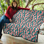 Pink Cactus Pattern Print Quilt