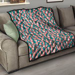 Pink Cactus Pattern Print Quilt