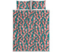 Pink Cactus Pattern Print Quilt Bed Set