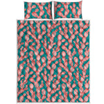 Pink Cactus Pattern Print Quilt Bed Set