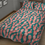 Pink Cactus Pattern Print Quilt Bed Set