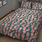 Pink Cactus Pattern Print Quilt Bed Set