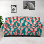 Pink Cactus Pattern Print Sofa Cover