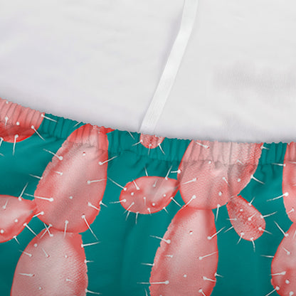 Pink Cactus Pattern Print Sofa Cover