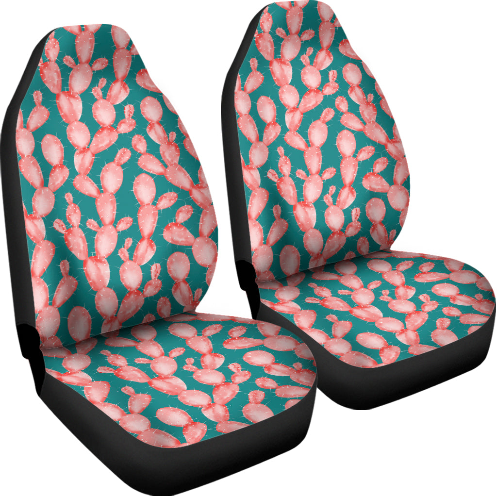 Pink Cactus Pattern Print Universal Fit Car Seat Covers