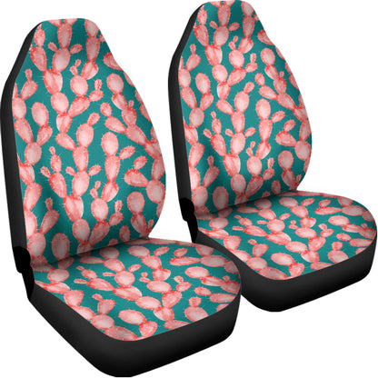 Pink Cactus Pattern Print Universal Fit Car Seat Covers