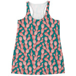 Pink Cactus Pattern Print Women's Racerback Tank Top