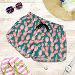 Pink Cactus Pattern Print Women's Shorts
