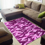 Pink Camouflage Print Area Rug GearFrost