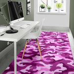 Pink Camouflage Print Area Rug GearFrost