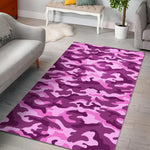 Pink Camouflage Print Area Rug GearFrost