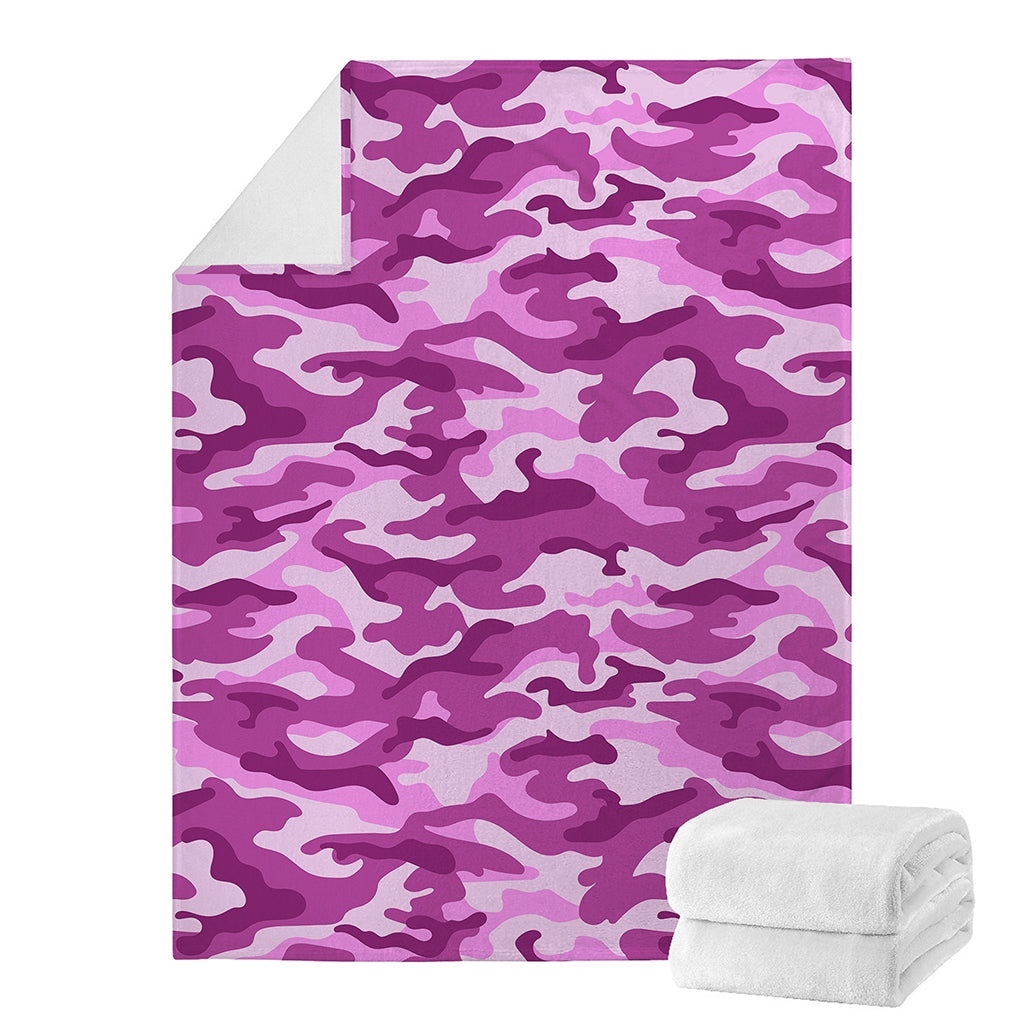 Pink Camouflage Print Blanket