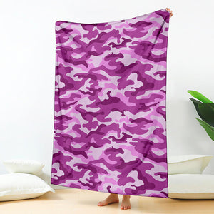 Pink Camouflage Print Blanket