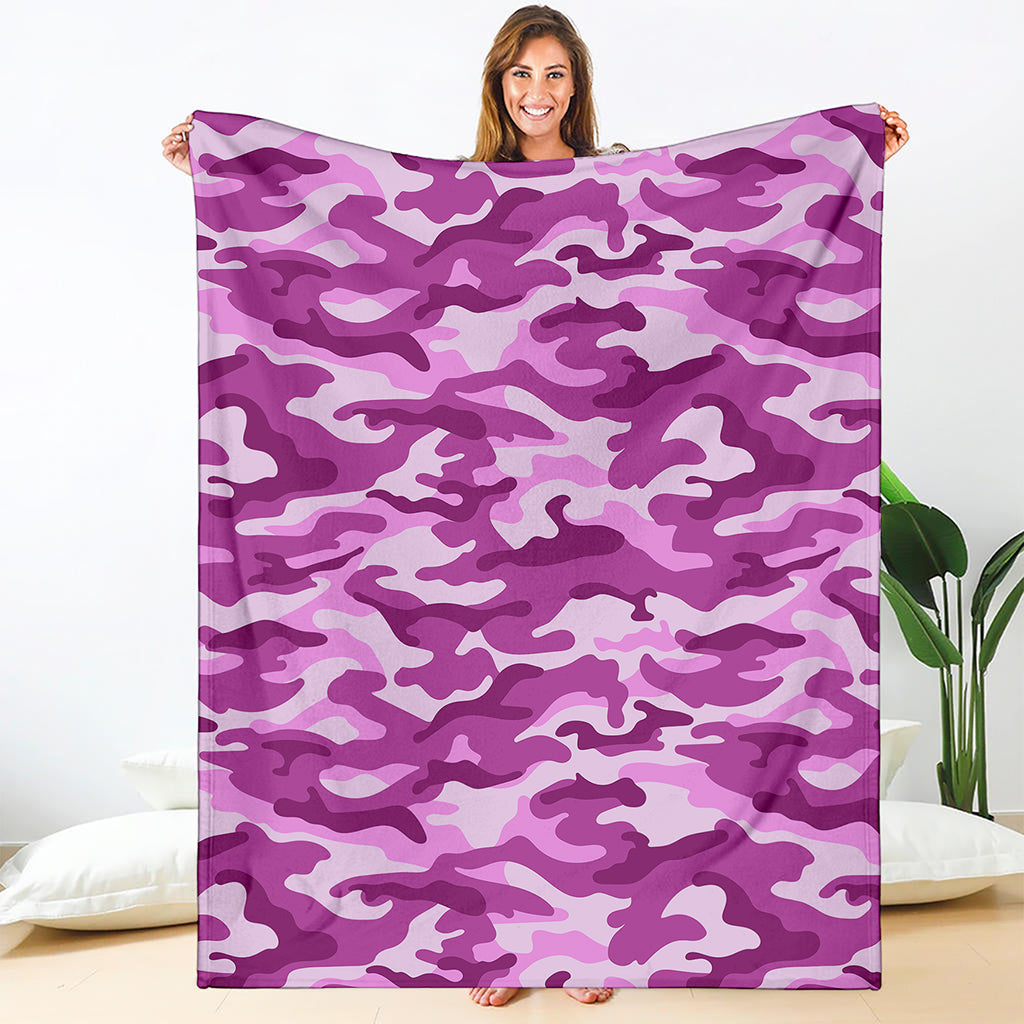 Pink Camouflage Print Blanket