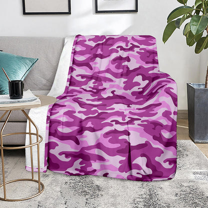 Pink Camouflage Print Blanket
