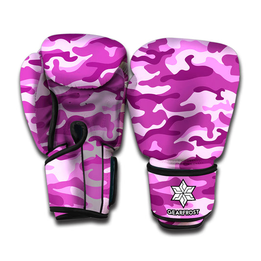 Pink Camouflage Print Boxing Gloves