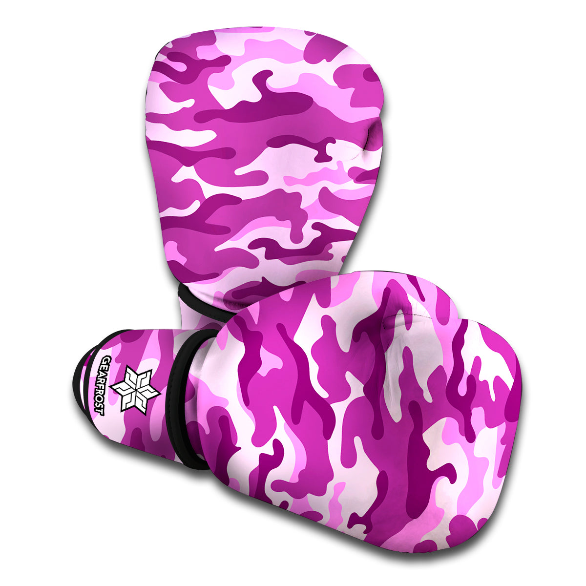 Pink Camouflage Print Boxing Gloves