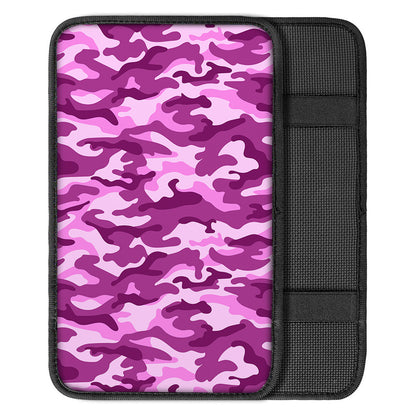 Pink Camouflage Print Car Center Console Cover
