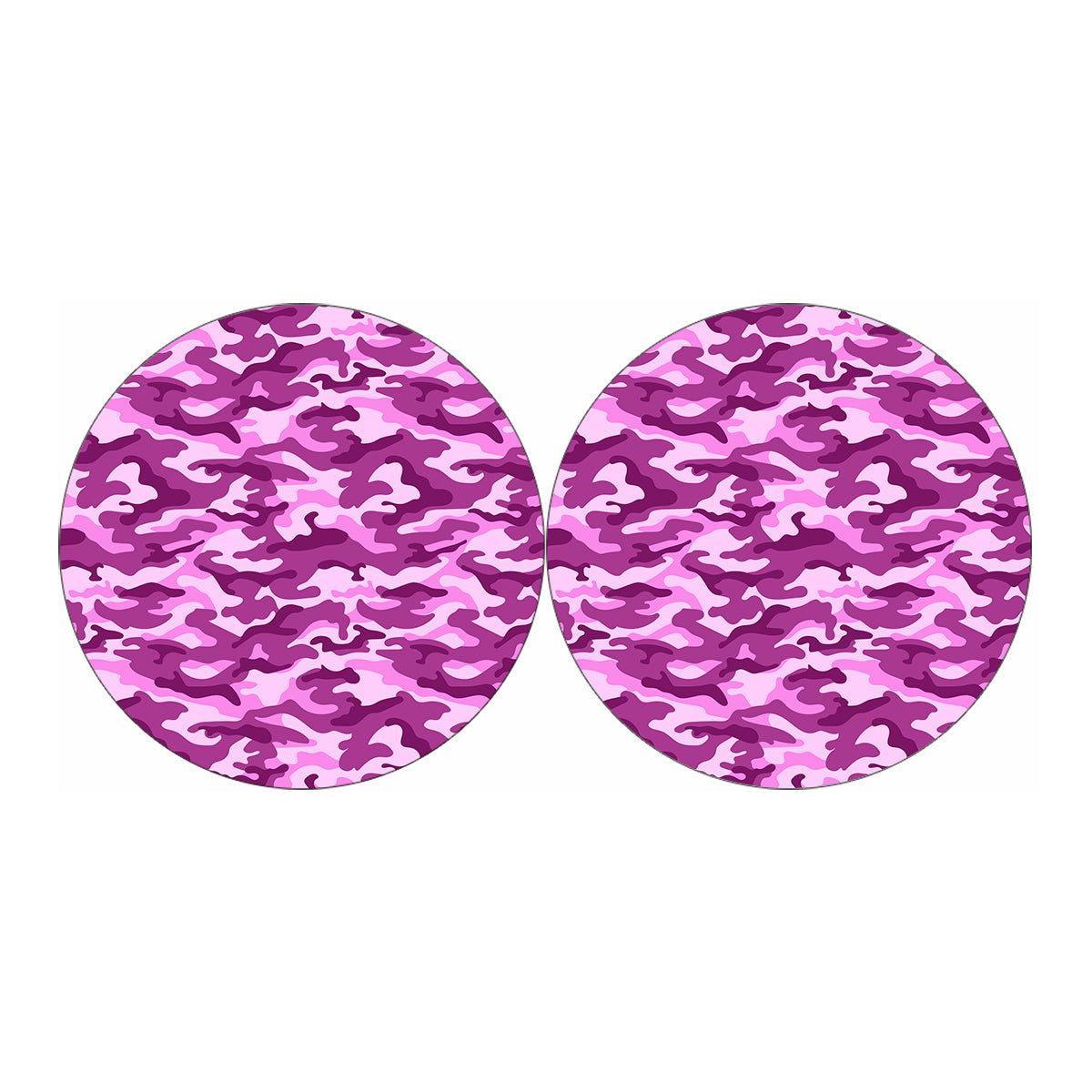 Pink Camouflage Print Car Coasters