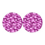 Pink Camouflage Print Car Coasters