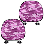 Pink Camouflage Print Car Headrest Covers