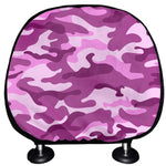 Pink Camouflage Print Car Headrest Covers