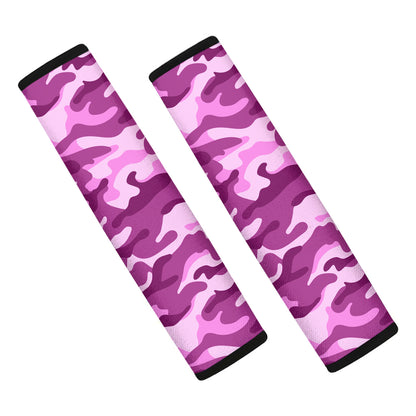 Pink Camouflage Print Car Seat Belt Covers