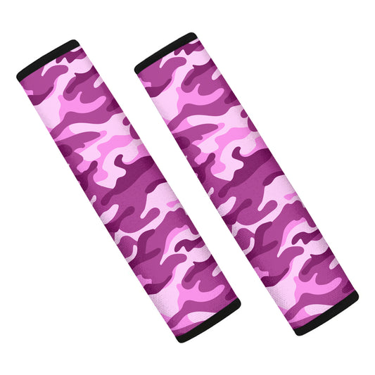 Pink Camouflage Print Car Seat Belt Covers
