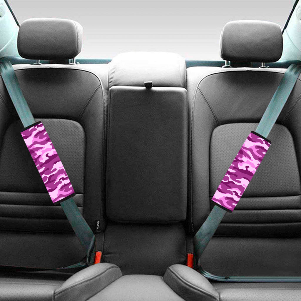 Pink Camouflage Print Car Seat Belt Covers