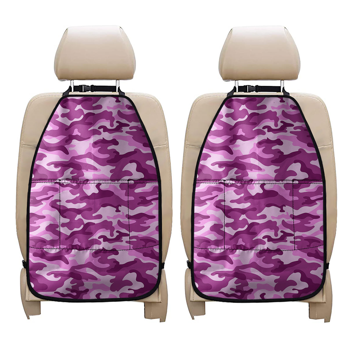 Pink Camouflage Print Car Seat Organizers