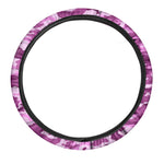 Pink Camouflage Print Car Steering Wheel Cover